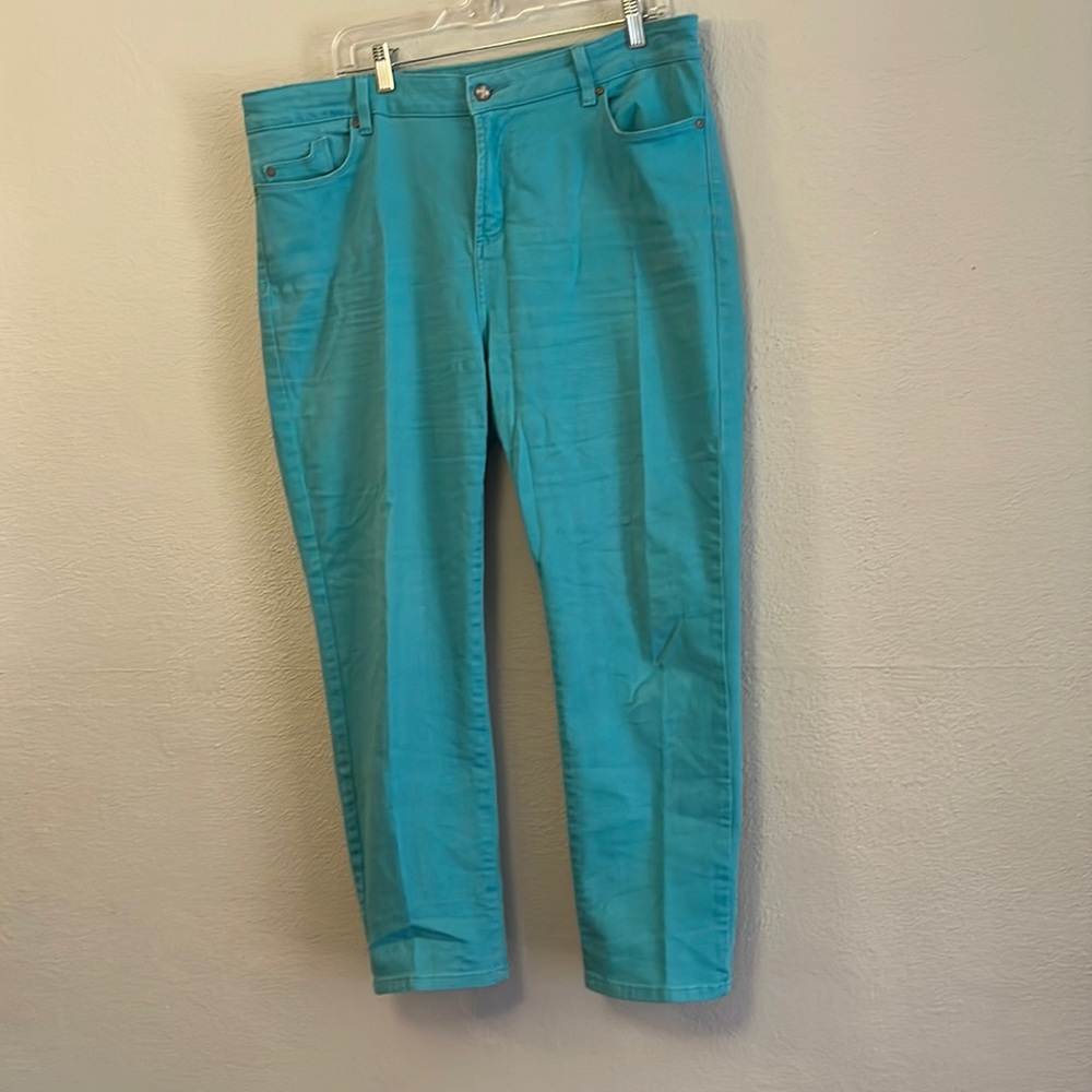 Bright blue nydj 16 straight narrow leg